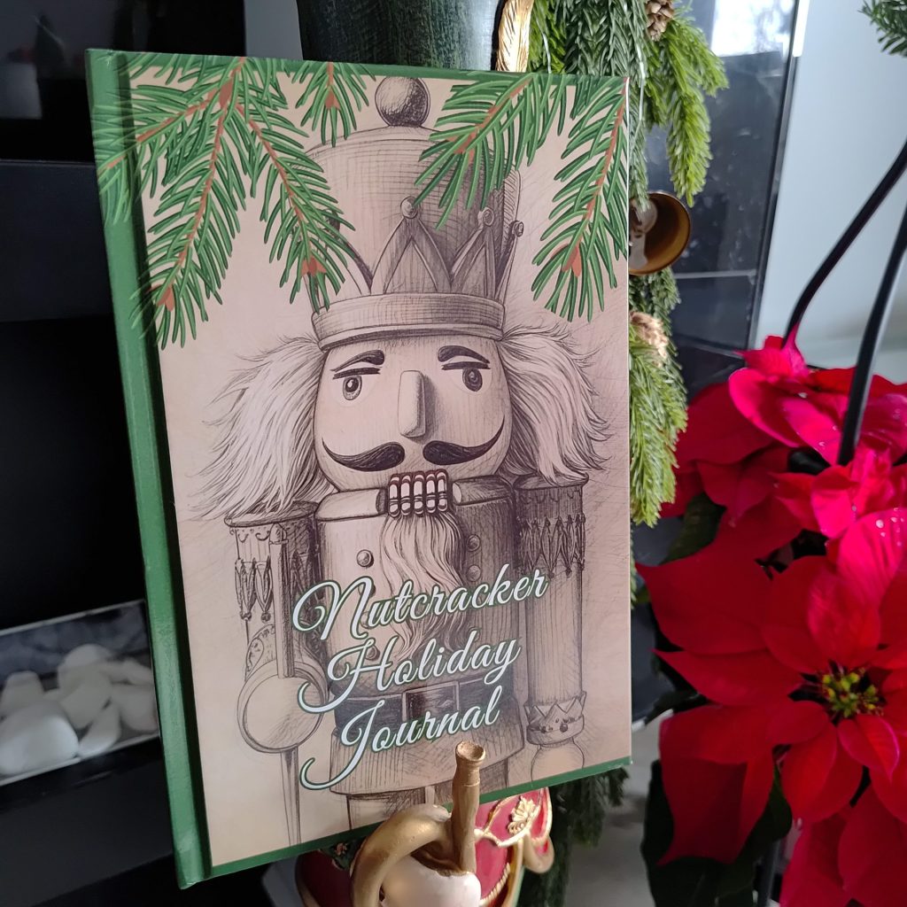 Nutracker retro journal cover - vintage Christmas notebook for notes and journaling. 